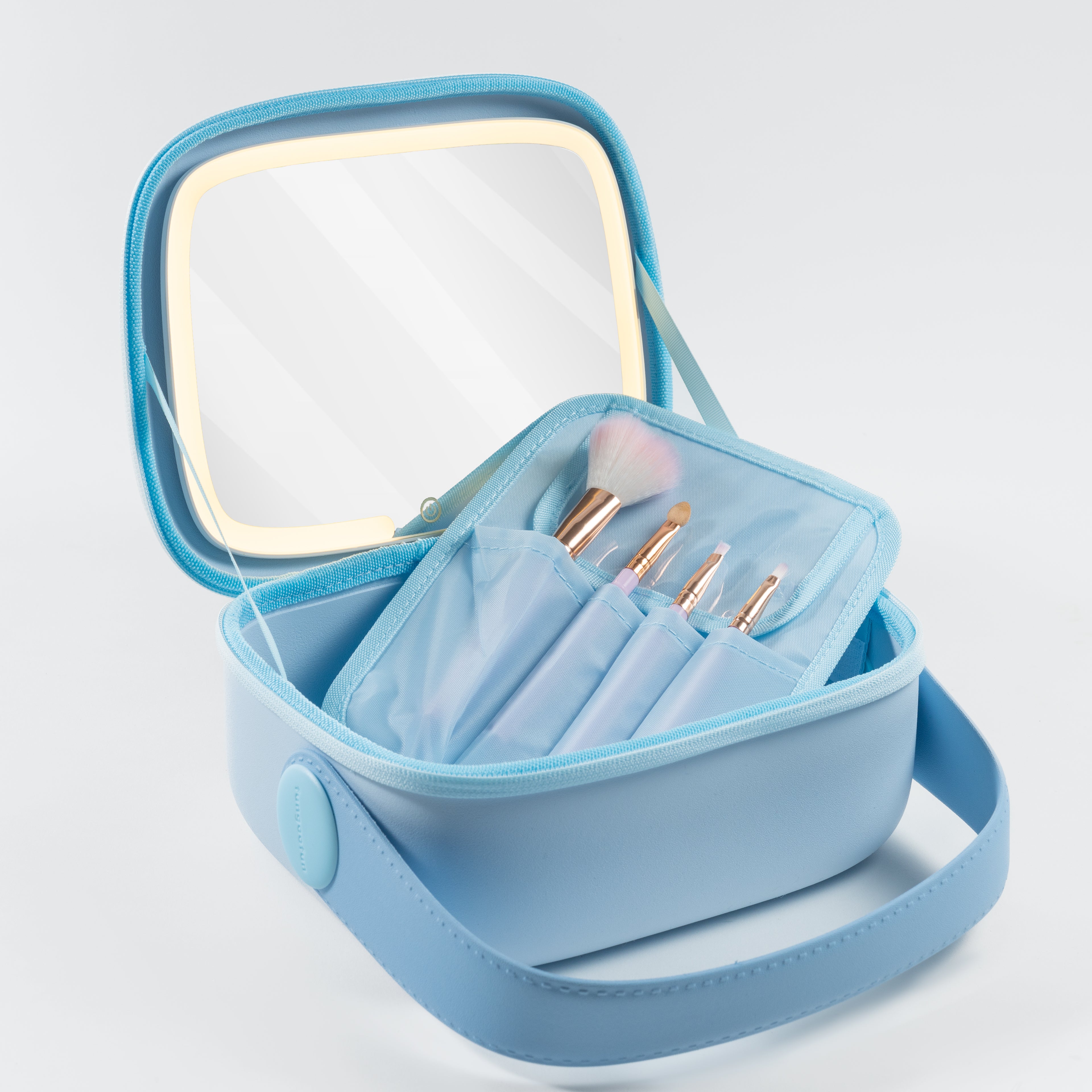 Cosmetic Bag with Mirror - Blue